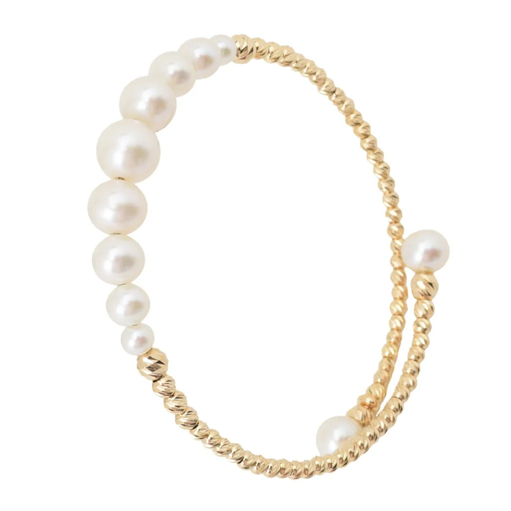 Imperial Pearl Freshwater Cultured Pearl Graduated Bead Cuff Bracelet - Image 2