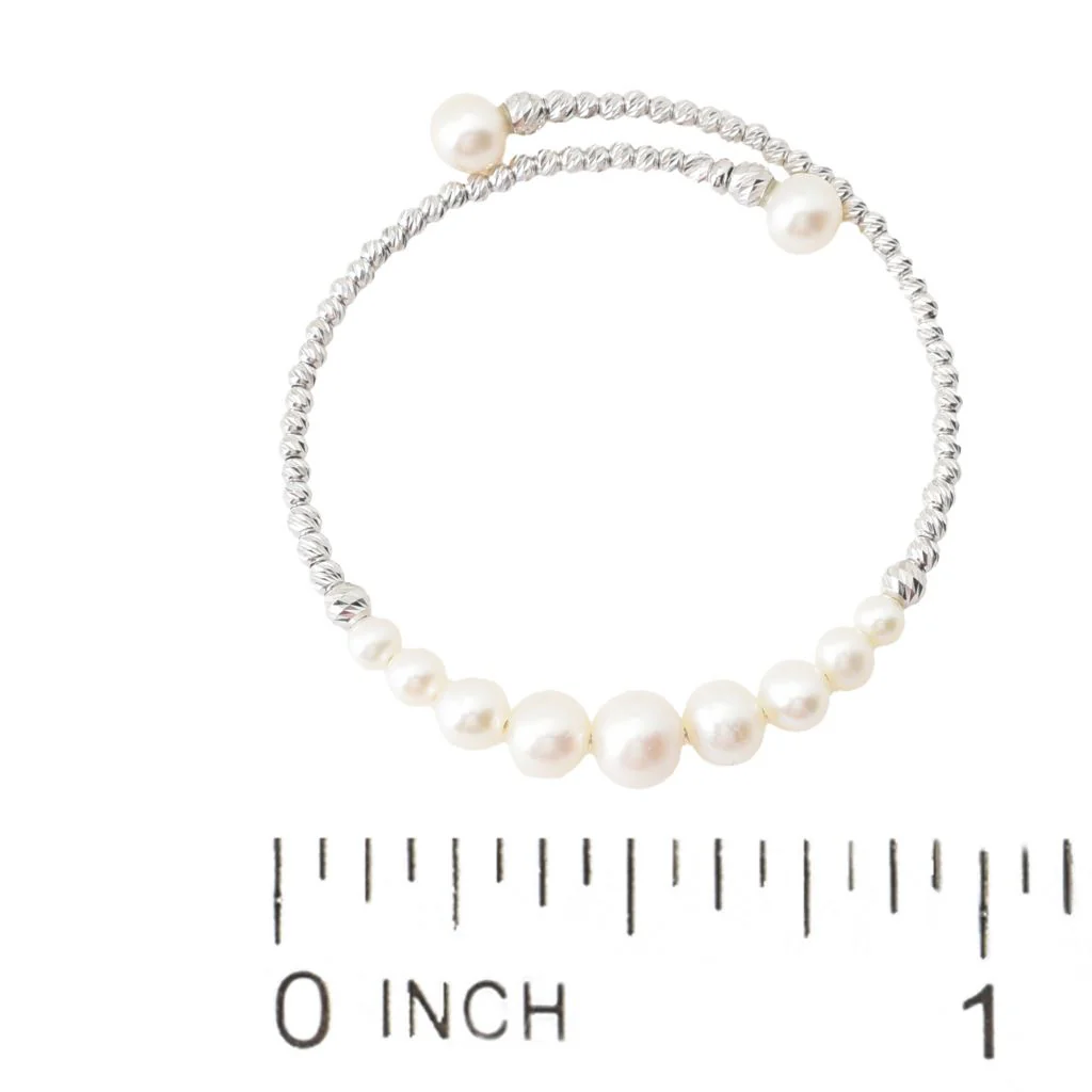 Imperial Pearl Freshwater Cultured Pearl Graduated Bead Cuff Bracelet - Image 3