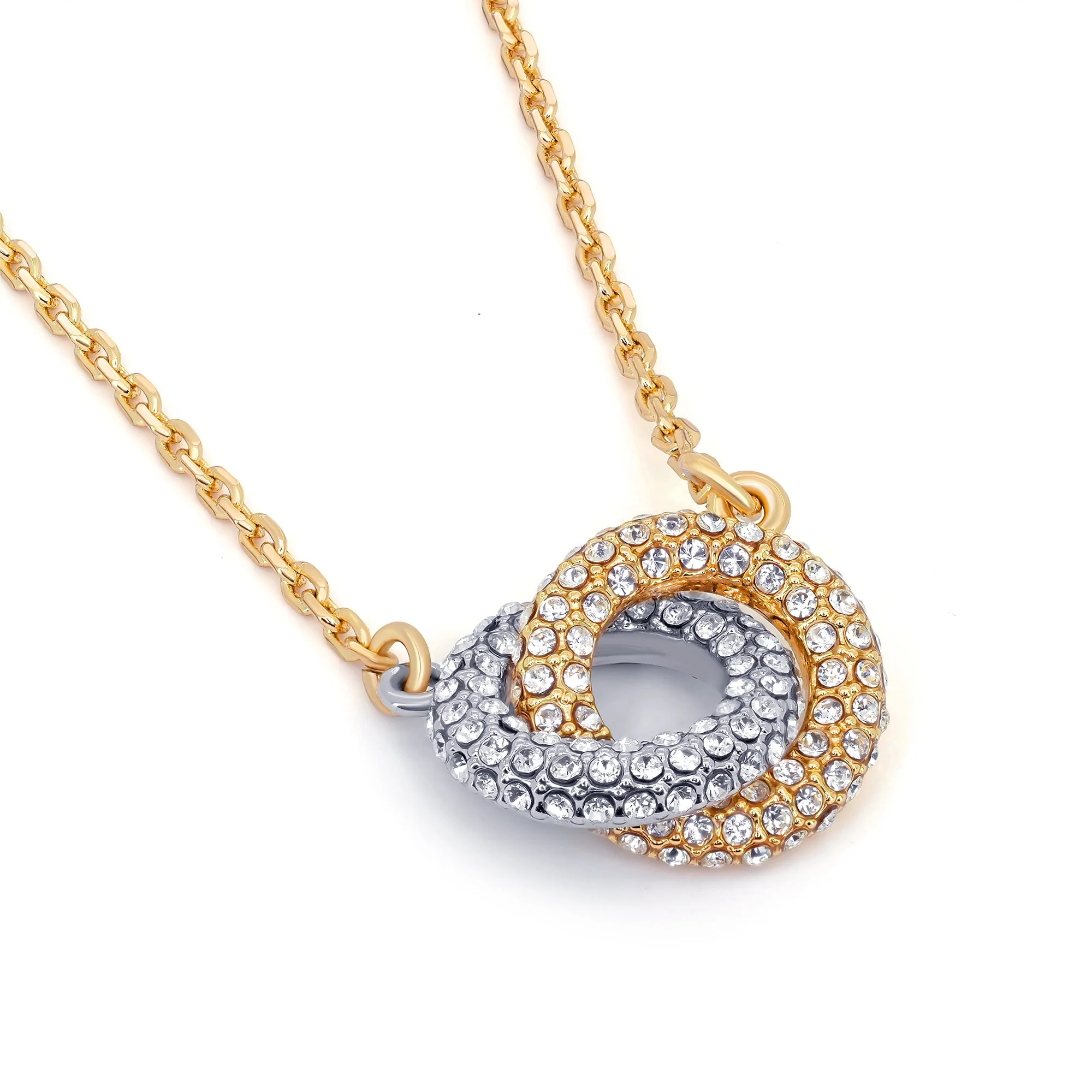 TRYNDI 18K Gold Plated "Infinite Bond" Swarovski Crystal Accented Necklace - Image 2