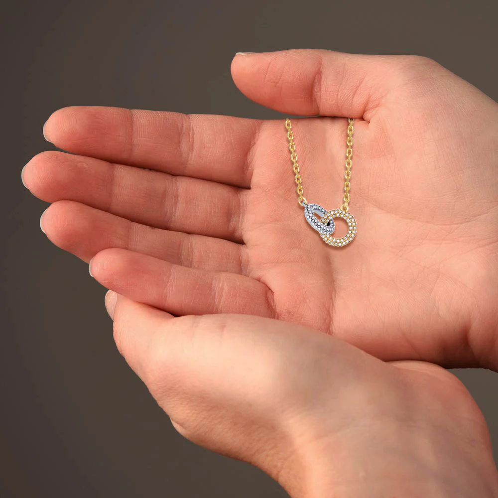 TRYNDI 18K Gold Plated "Infinite Bond" Swarovski Crystal Accented Necklace - Image 7