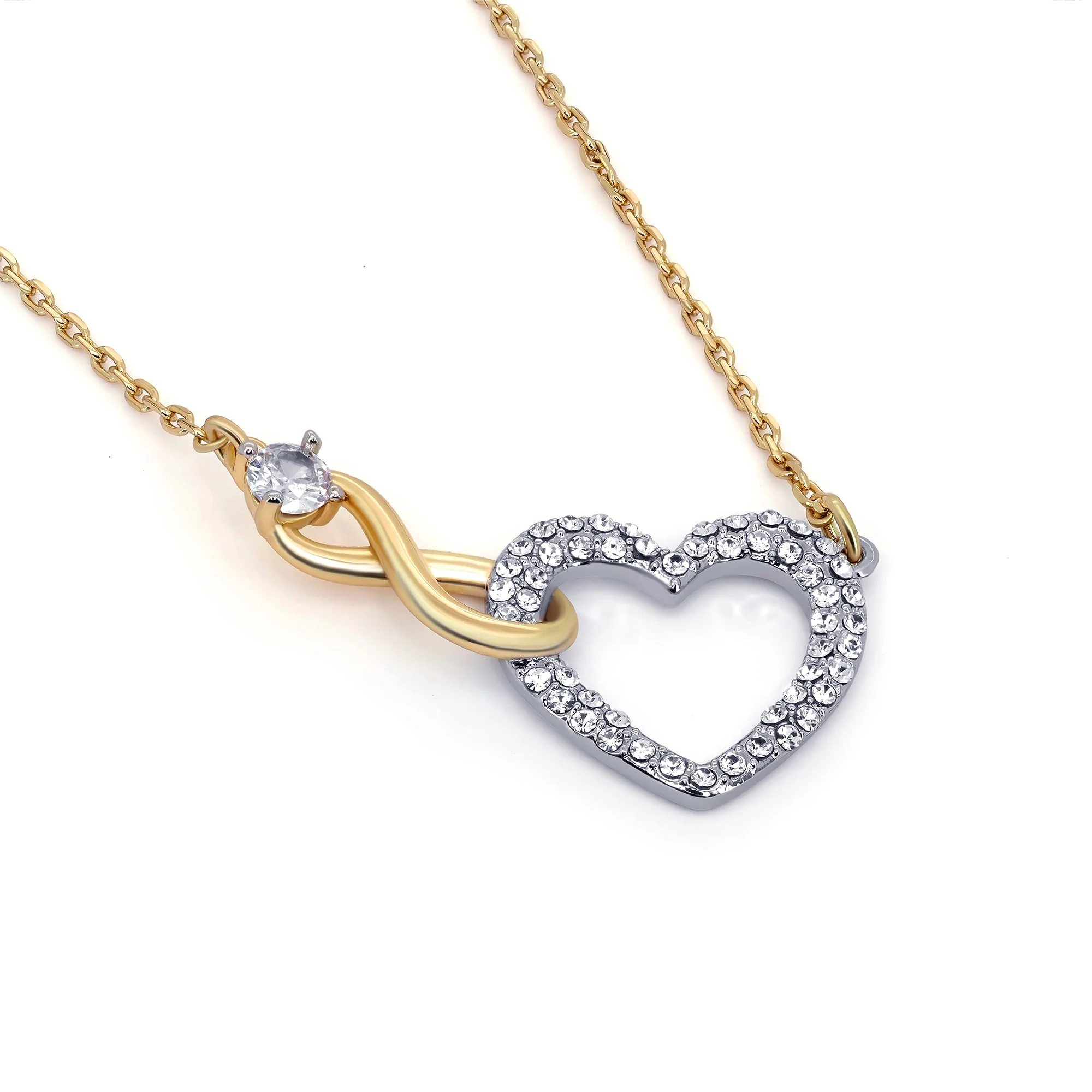 TRYNDI 18K Gold Plated "Infinity Heart" Swarovski Crystal Necklace - Image 2