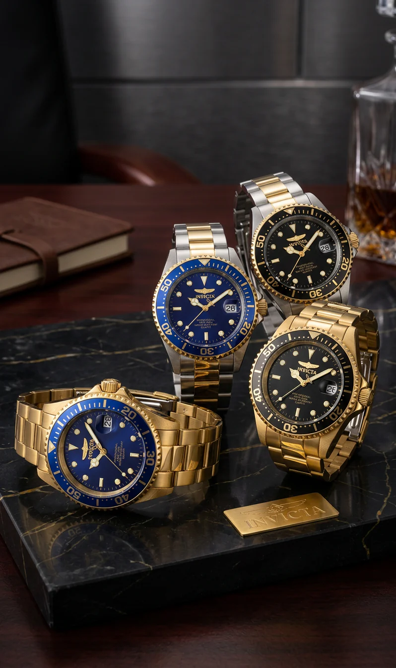 Invicta Men's 37mm Pro Diver Quartz Date Coin Edge Bezel Bracelet Watch - Image 5
