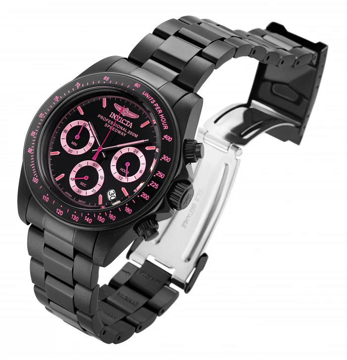 Invicta Men's 39mm Speedway Quartz Chronograph Blackout Bracelet Watch - Image 2
