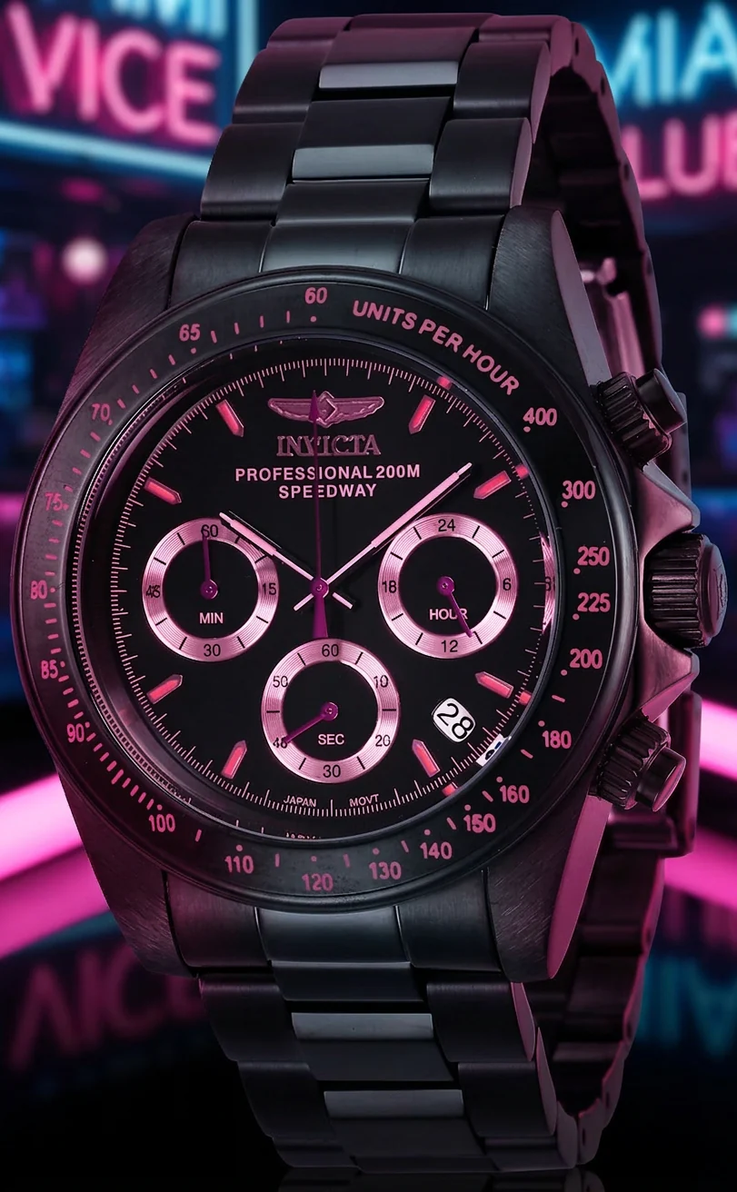 Invicta Men's 39mm Speedway Quartz Chronograph Blackout Bracelet Watch - Image 4