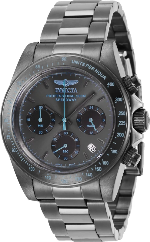 Invicta Men's 39mm Speedway Quartz Chronograph Gunmetal Bracelet Watch - Image 2