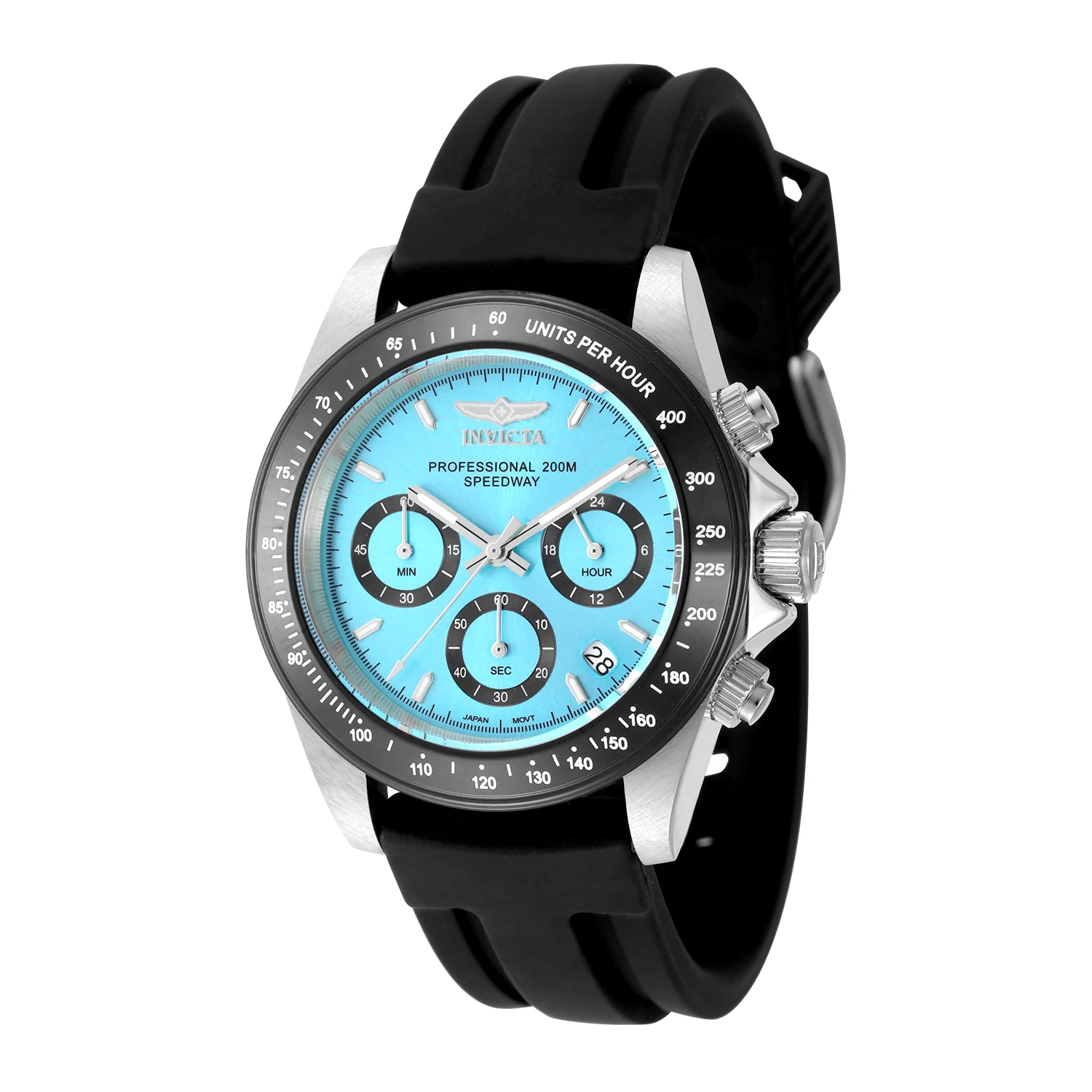Invicta Men's 39mm Speedway Quartz Chronograph Robin's Egg Blue Silicone Strap Watch - Image 2