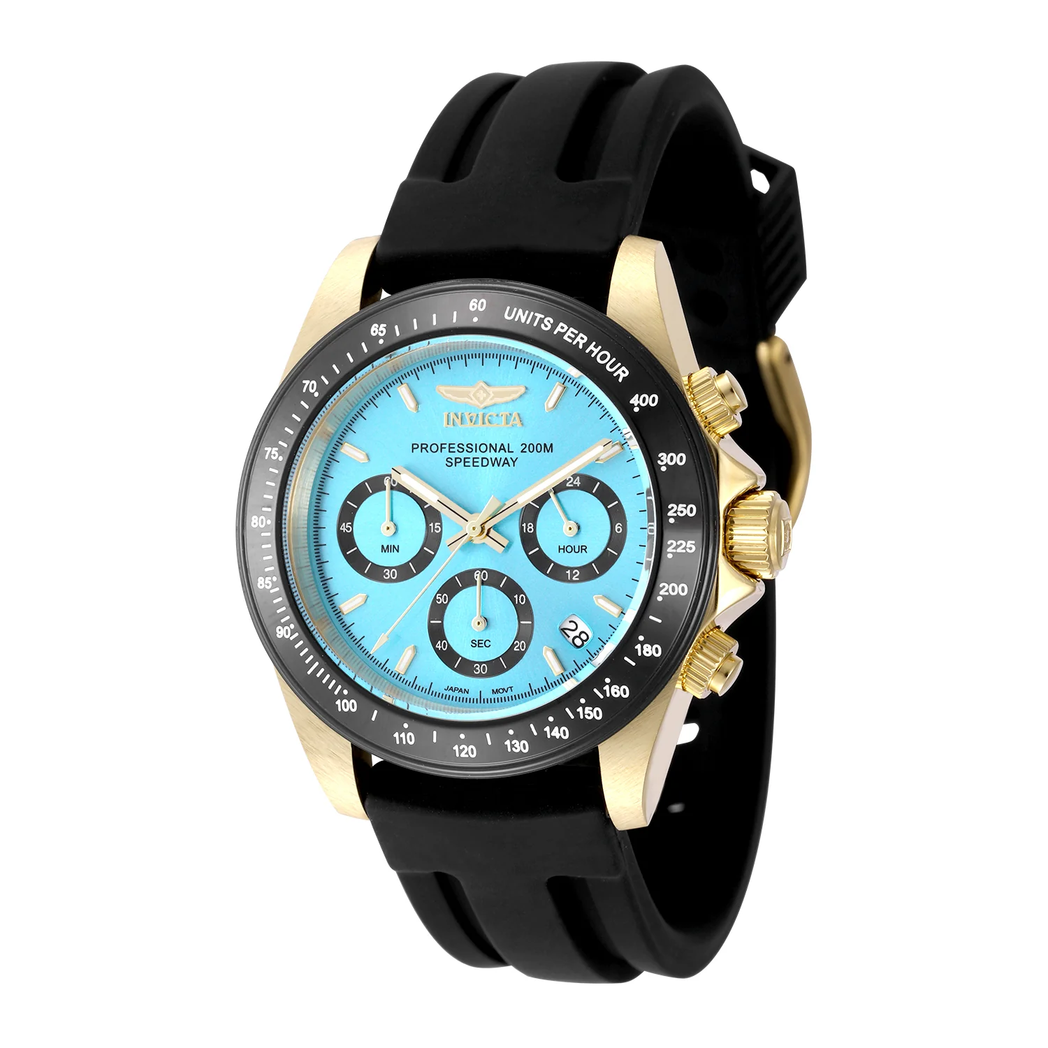 Invicta Men's 39mm Speedway Quartz Chronograph Robin's Egg Blue Silicone Strap Watch - Image 3