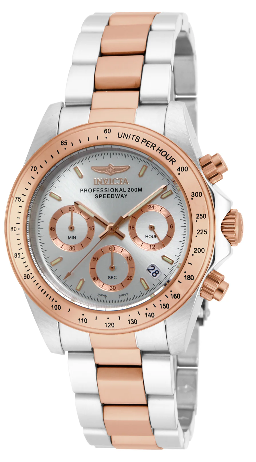 Invicta Men's 39mm Speedway Quartz Chronograph Two-Tone Rose & Silver Bracelet Watch - Image 10