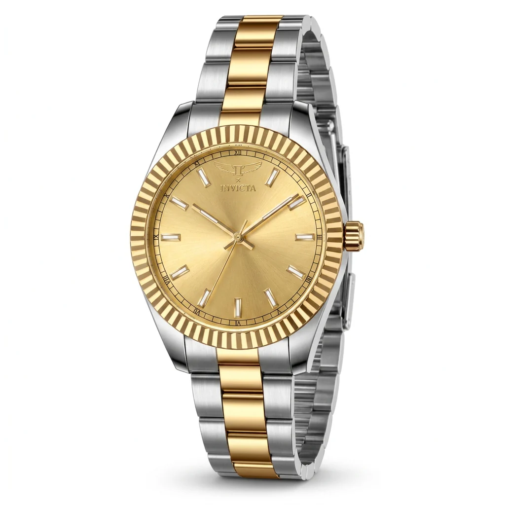 Invicta Men's 40mm Specialty "I by Invicta" Quartz Fluted Bezel Two-Tone Bracelet Watch - Image 3