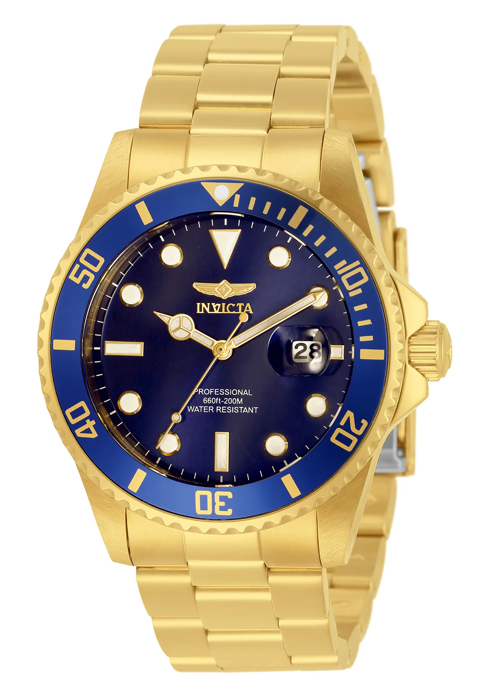 Invicta Men's 42mm Pro Diver Quartz Date Blue Dial Bracelet Watch - Image 3