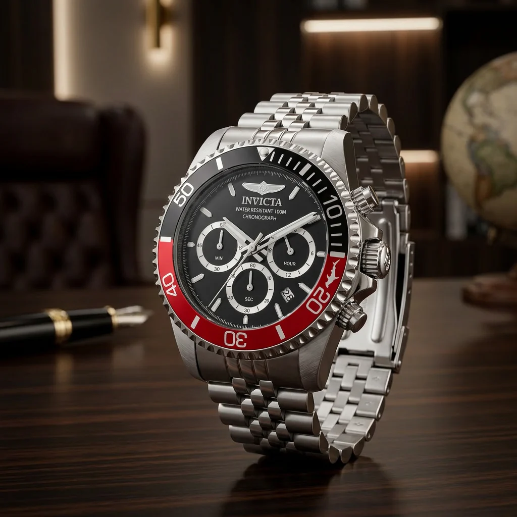 Invicta Men's 43mm Pro Diver Quartz Chrono Date Jubilee Bracelet Watch - Image 9