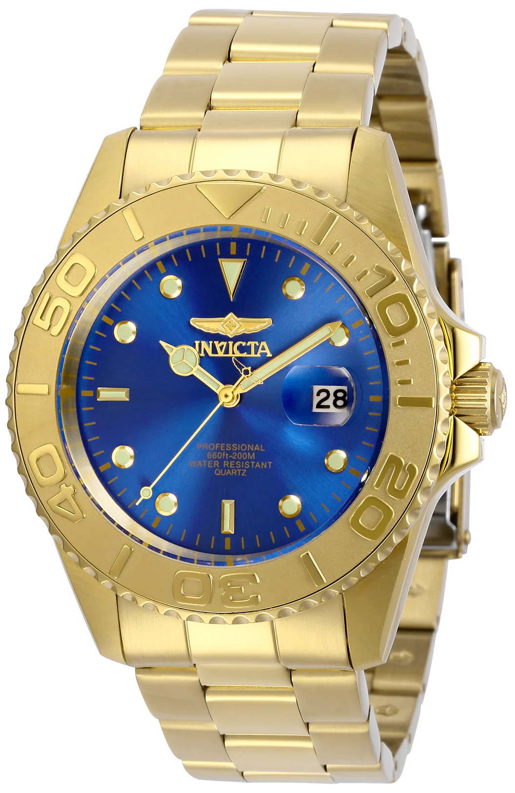 Invicta Men's 43mm Pro Diver Quartz Date 3-Hand Goldtone Bracelet Watch - Image 2