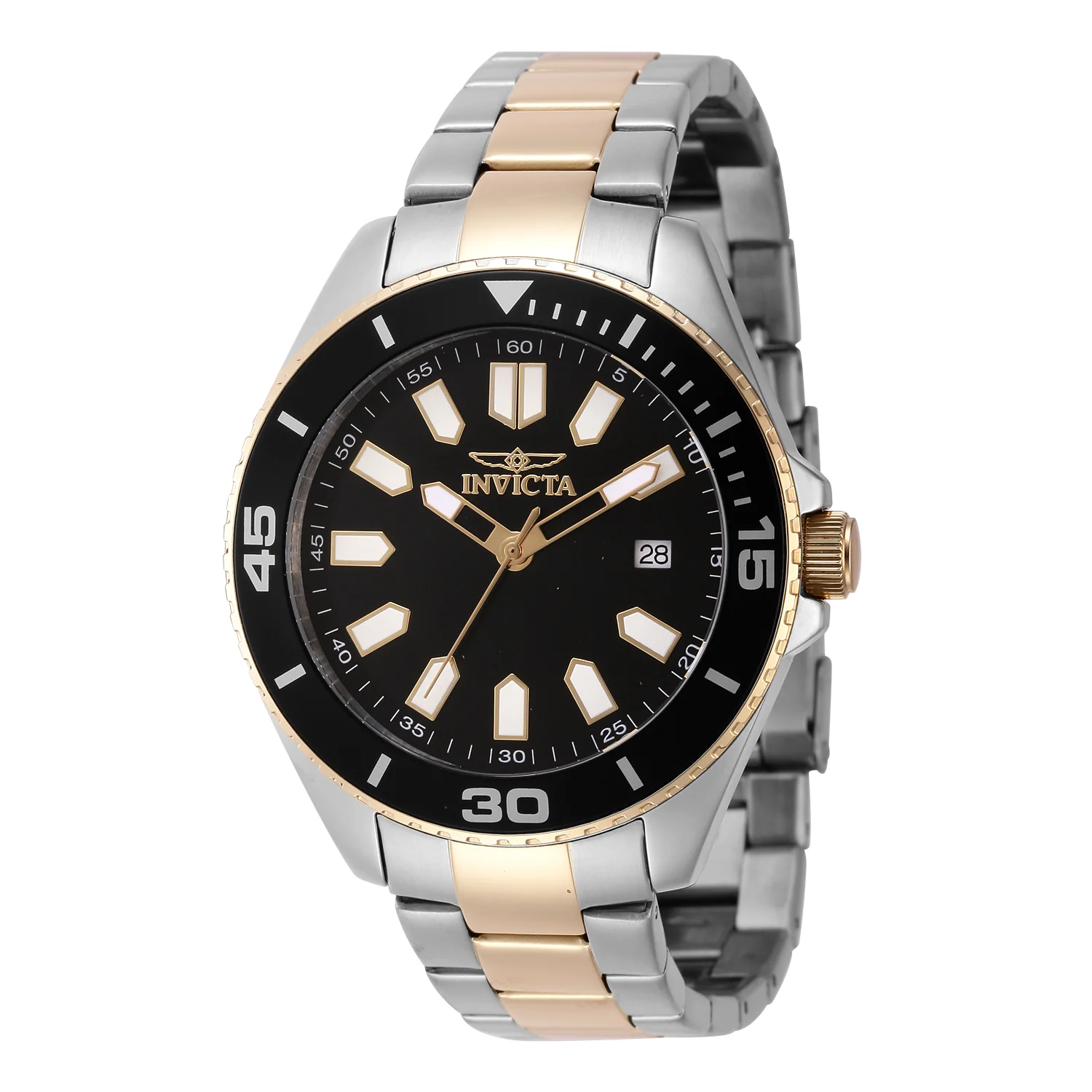 Invicta Men's 43mm Pro Diver Quartz Date Black Bezel & Dial Bracelet Watch - Image 2