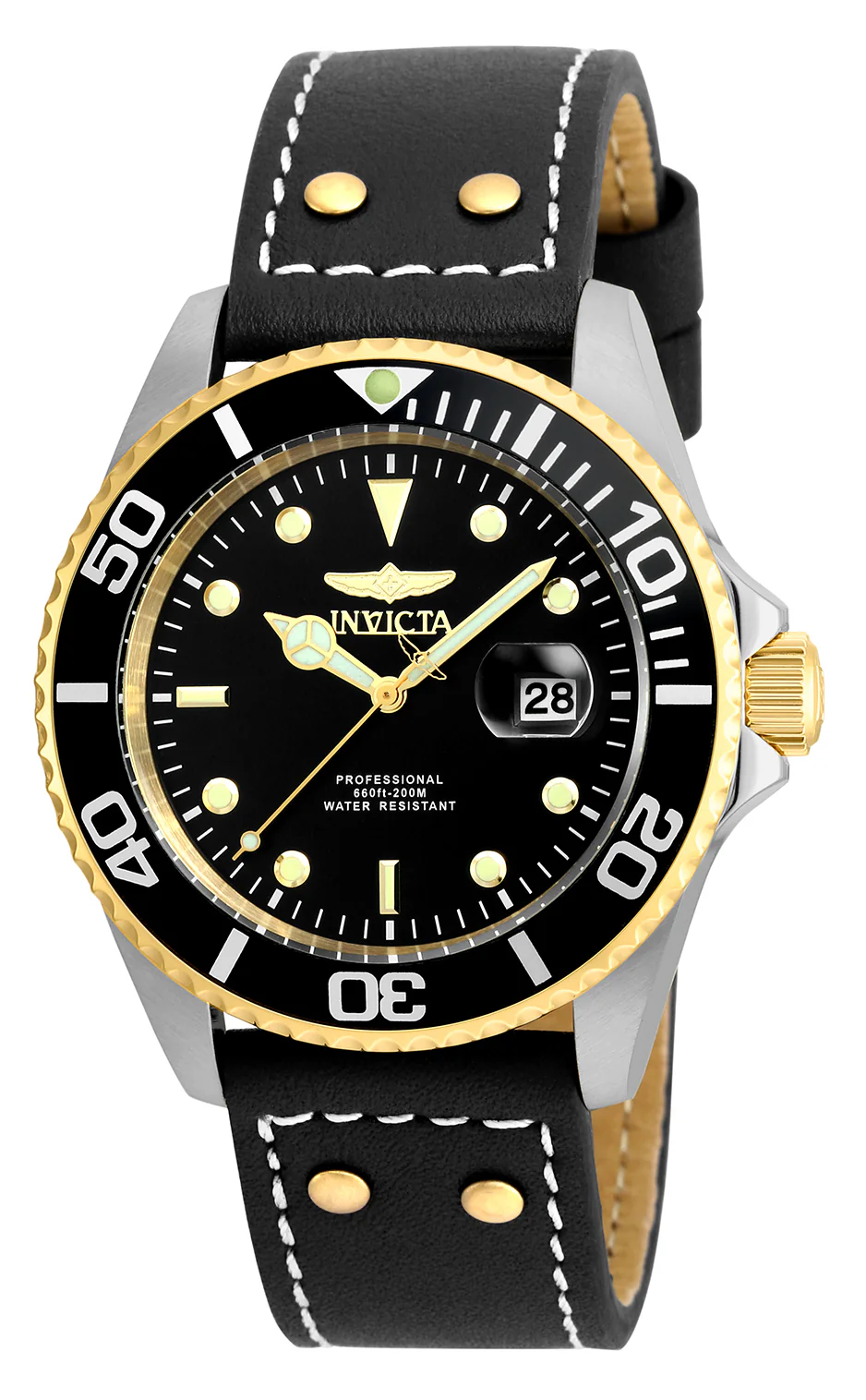 Invicta Men's 43mm Pro Diver Quartz Leather Strap Watch - Image 4