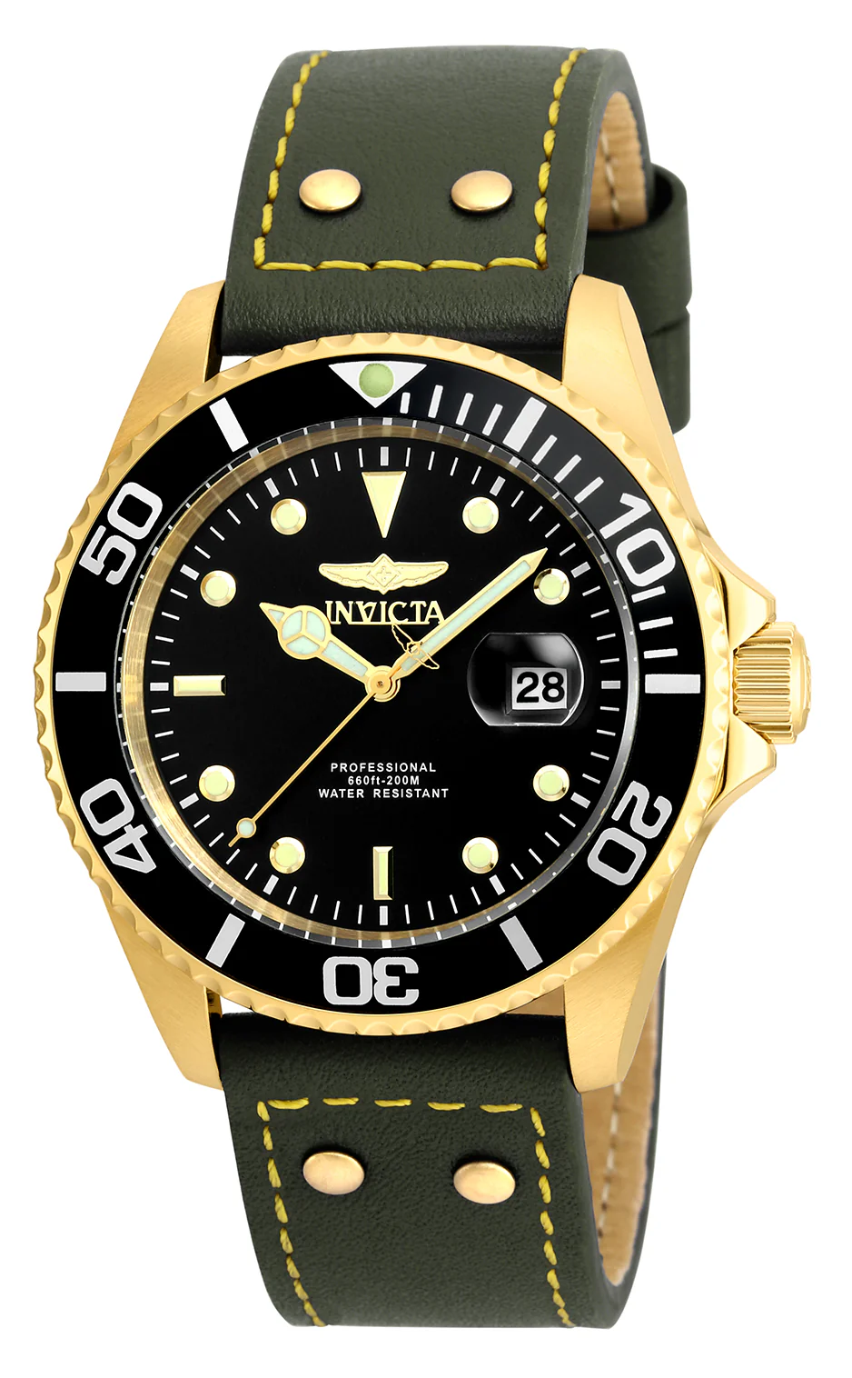 Invicta Men's 43mm Pro Diver Quartz Leather Strap Watch - Image 5