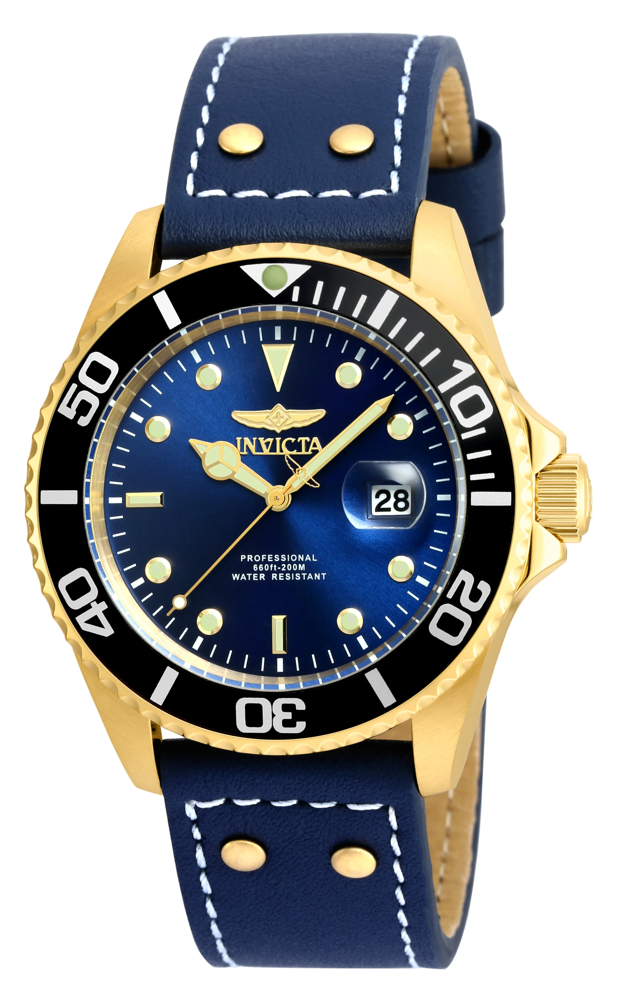 Invicta Men's 43mm Pro Diver Quartz Leather Strap Watch - Image 6