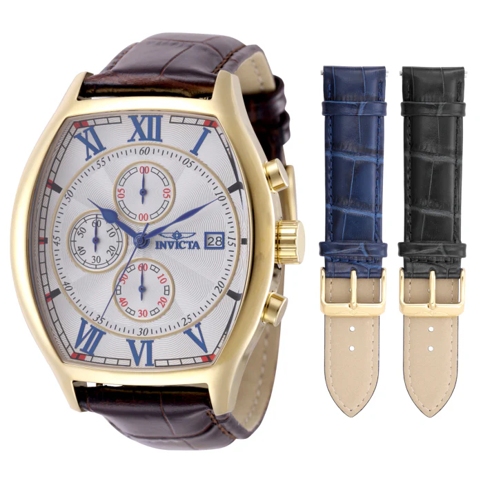 Invicta Men's 43mm Specialty Lupah Quartz Chrono Interchangeable Leather Strap Watch - Image 2