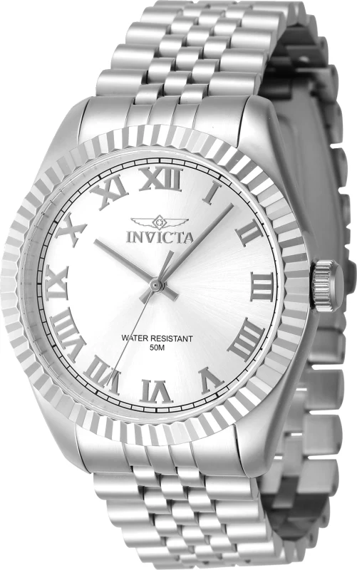 Invicta Men's 43mm Specialty Quartz Fluted Bezel Silvertone Bracelet Watch - Image 2