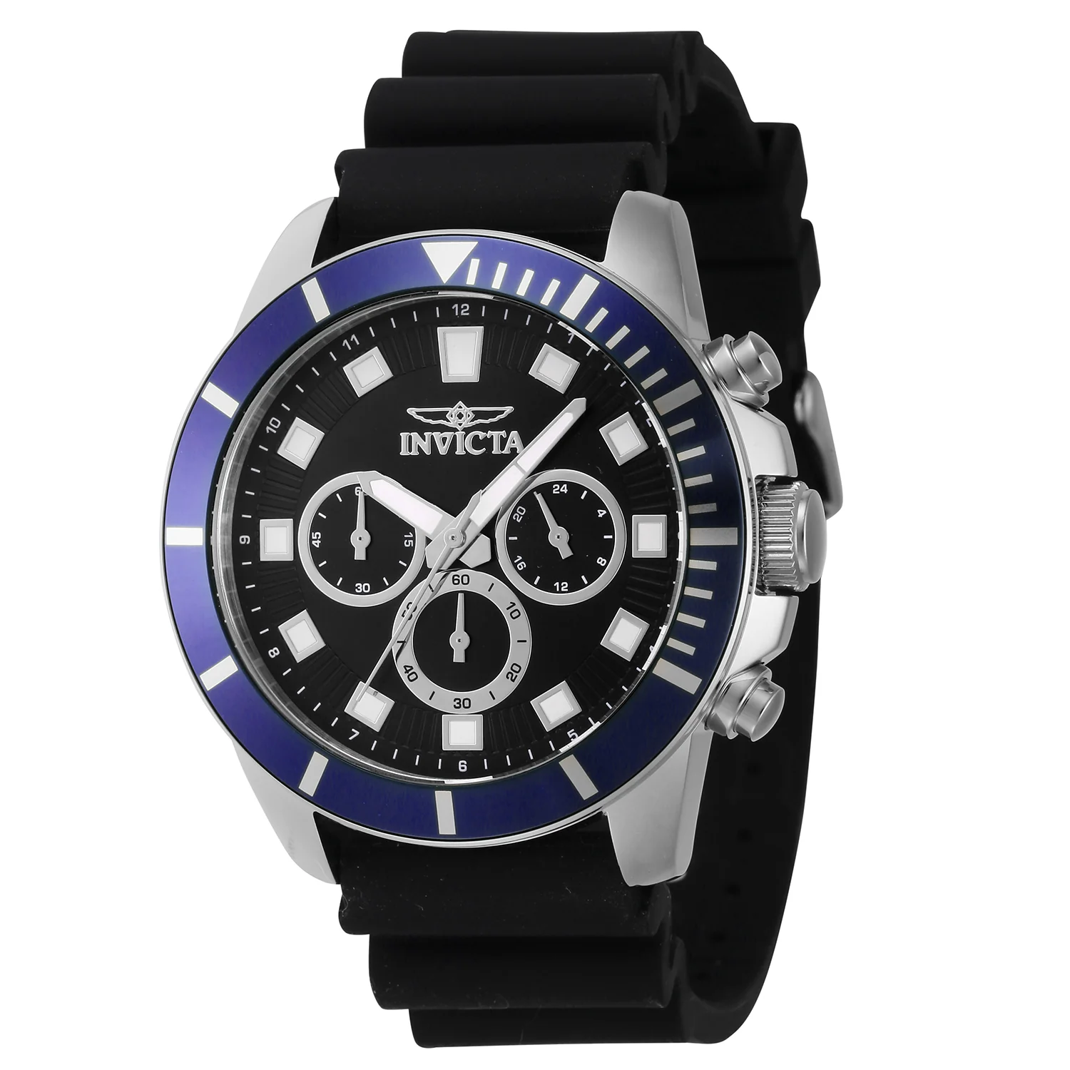 Invicta Men's 45mm Pro Diver Quartz Chronograph Color Bezel Black Silicone Strap Watch - Image 2