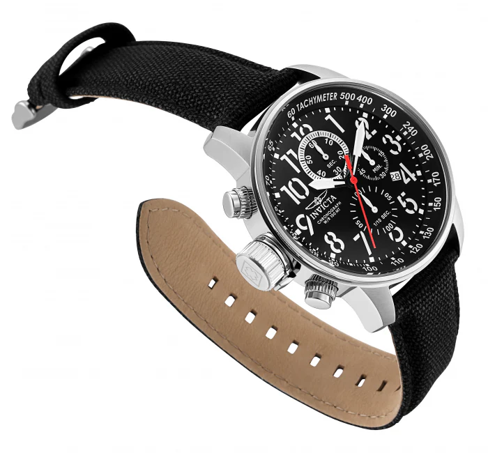 Invicta Men's 46mm I-Force Quartz Chronograph Black Canvas Strap Watch - Image 2