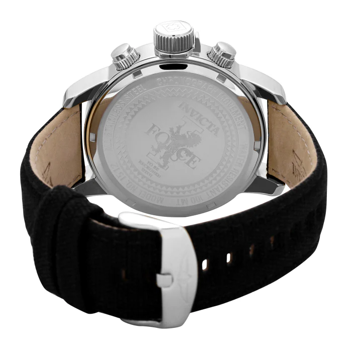 Invicta Men's 46mm I-Force Quartz Chronograph Black Canvas Strap Watch - Image 4