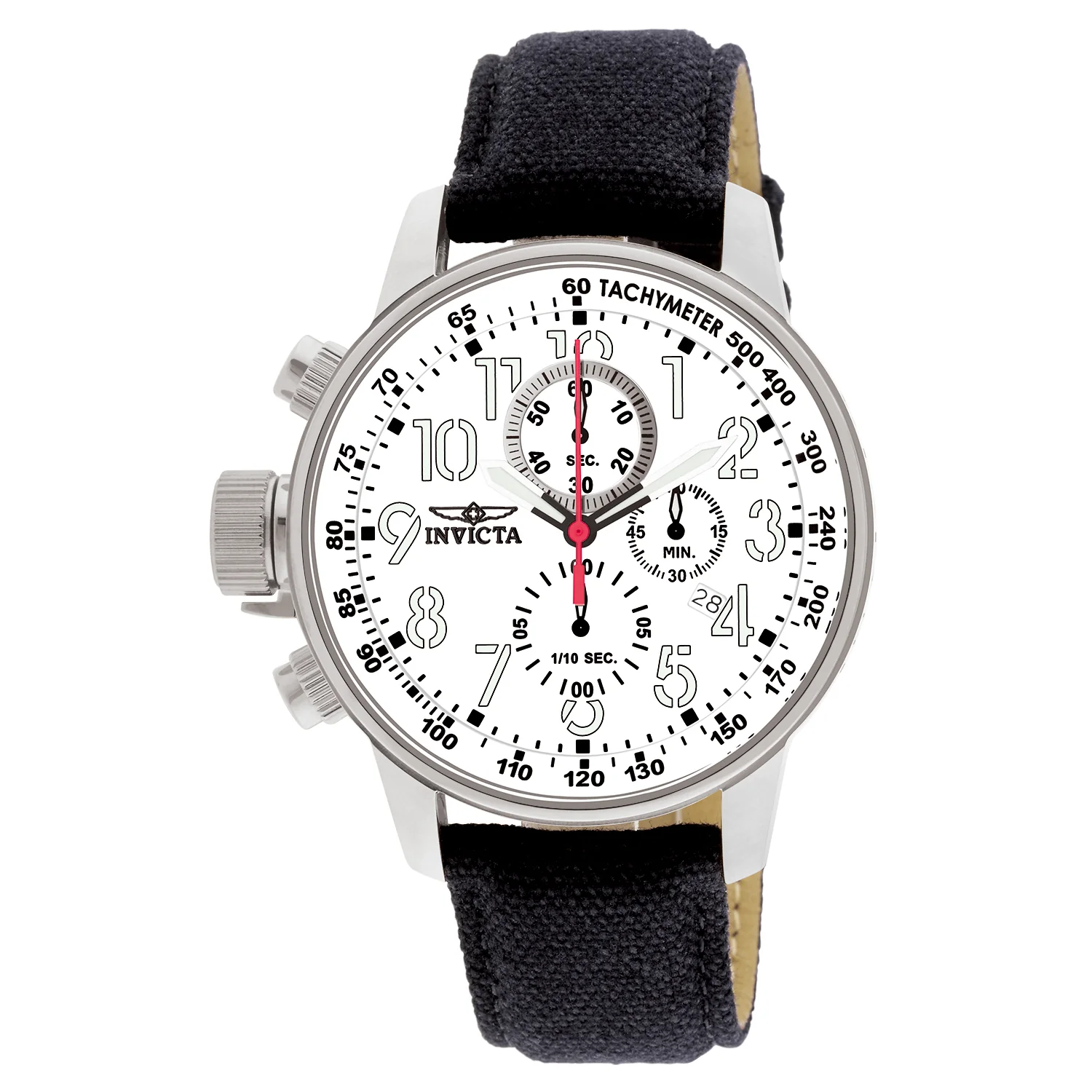 Invicta Men's 46mm I-Force Quartz Chronograph Black Canvas Strap Watch - Image 7