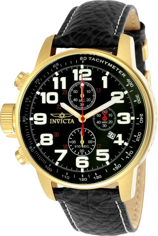 Invicta Men's 46mm I-Force Quartz Chronograph Embossed Leather Strap Watch - Image 2