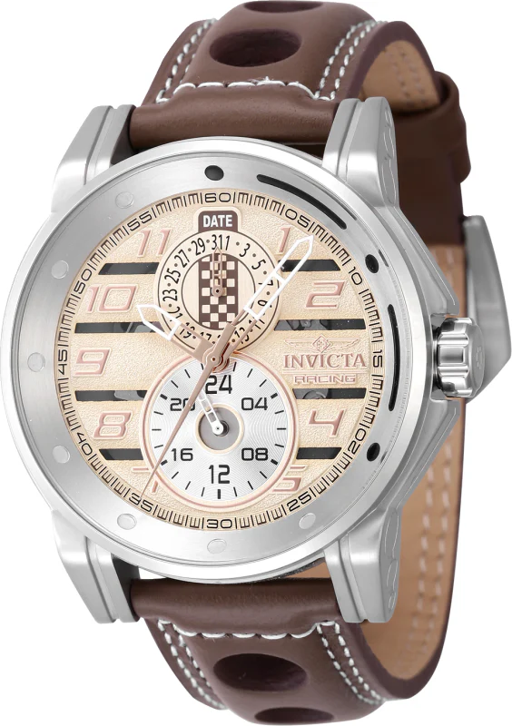 Invicta Men's 46mm Invicta Racing Quartz Multifunction Leather Strap Watch - Image 4