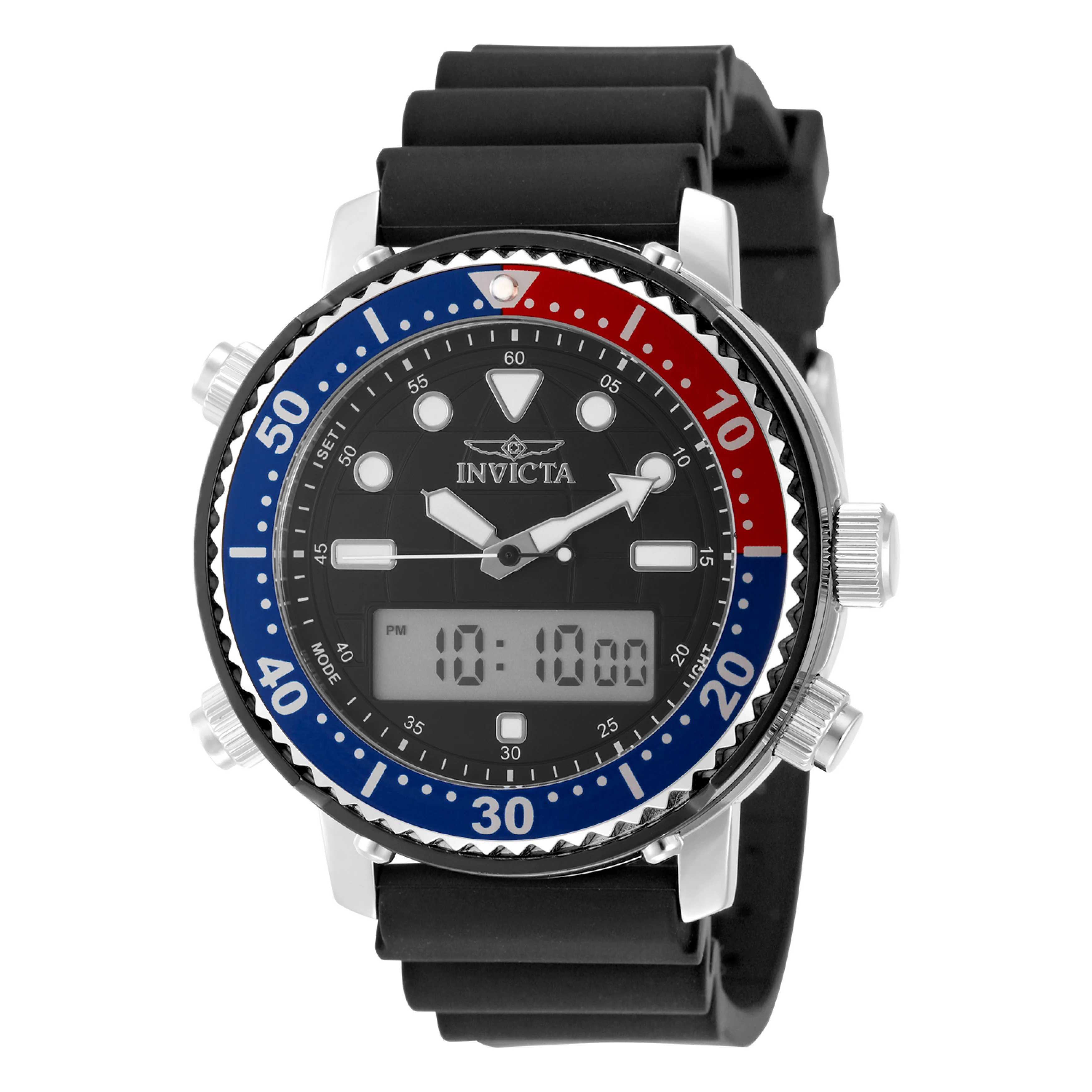 Invicta Men's 46mm Pro Diver Digital Quartz Silicone Strap Watch - Image 2