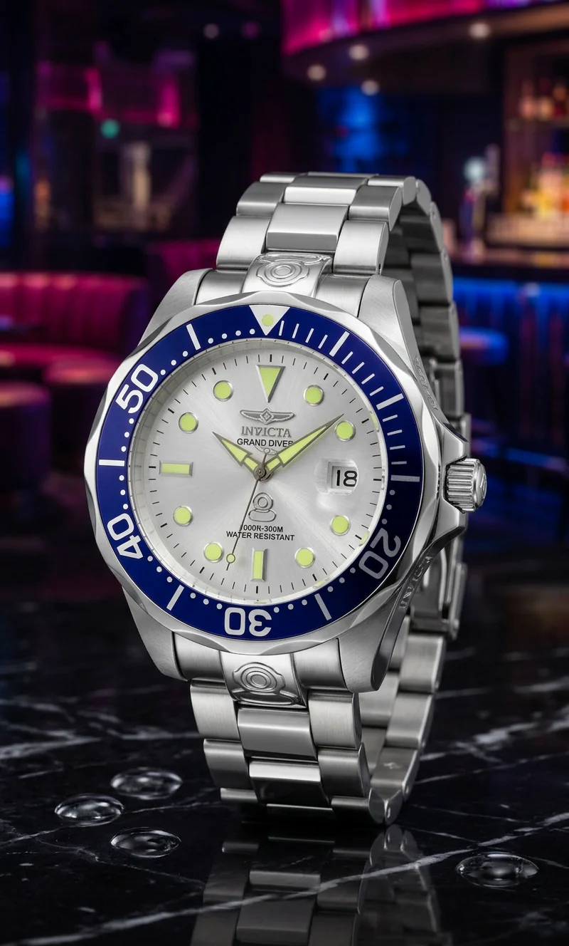 Invicta Men's 47mm Grand Diver Automatic Luminous Markers Bracelet Watch - Image 6