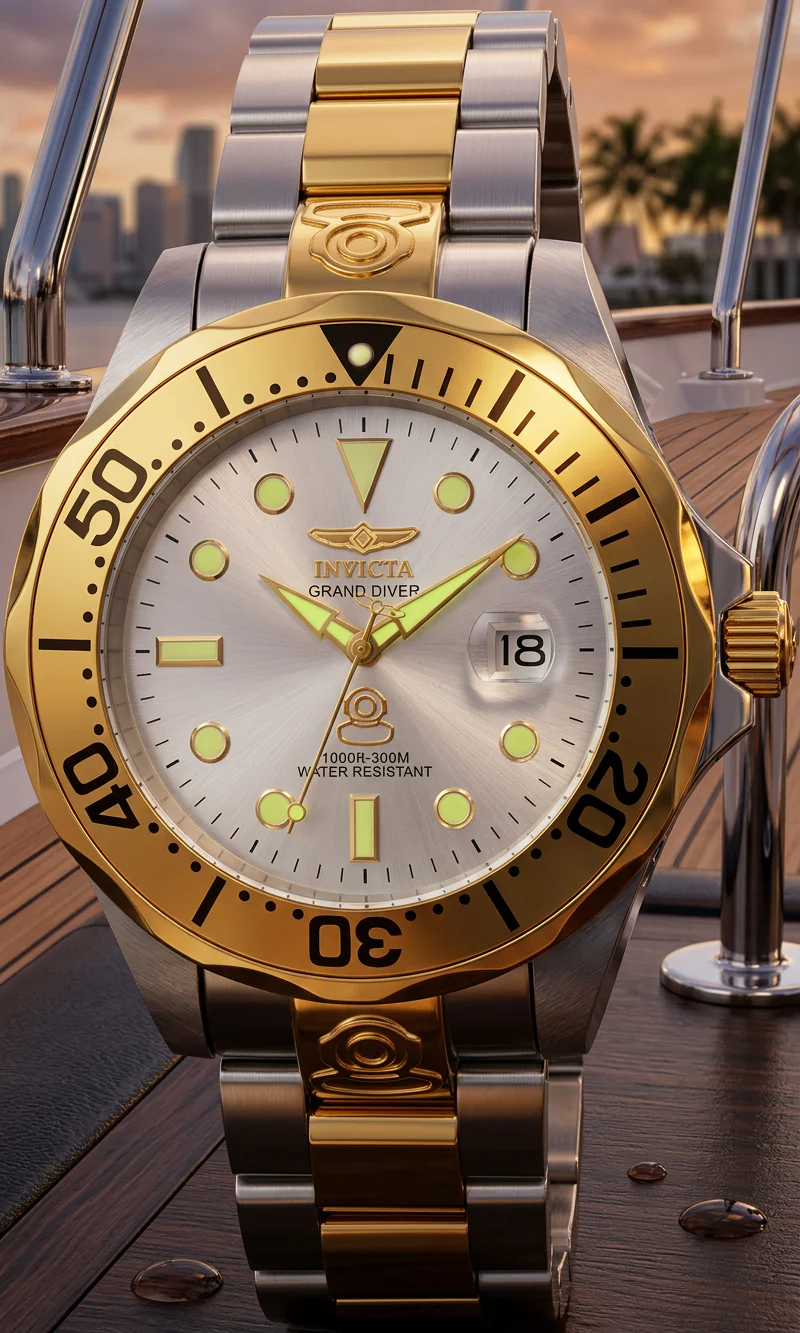Invicta Men's 47mm Grand Diver Automatic Luminous Markers Bracelet Watch - Image 7