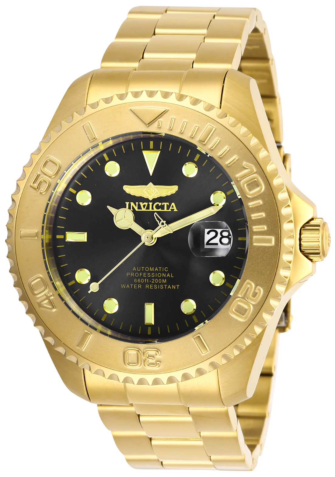 Invicta Men's 47mm Pro Diver Automatic Date Goldtone Bracelet Watch - Image 2