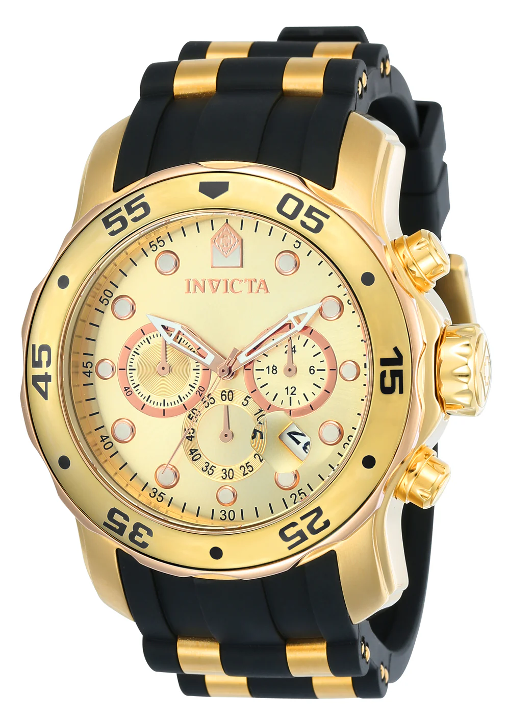 Invicta Men's 48mm Pro Diver Scuba Quartz Chronograph Black Silicone Strap Watch - Image 3