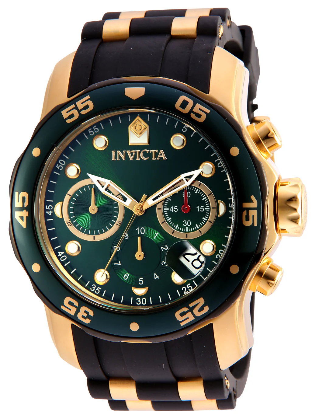 Invicta Men's 48mm Pro Diver Scuba Quartz Chronograph Black Silicone Strap Watch - Image 4