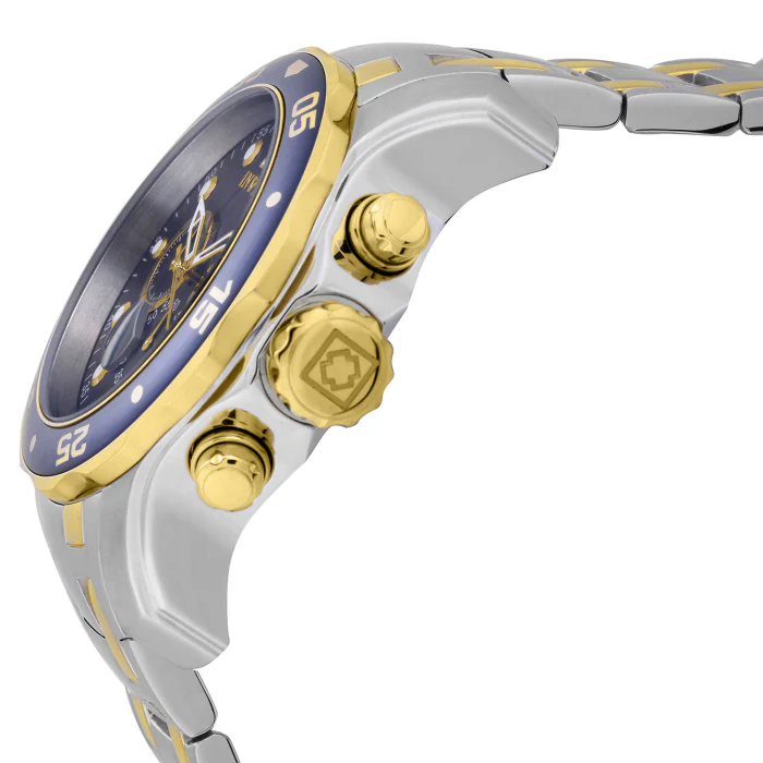 Invicta Men's 48mm Pro Diver Scuba Quartz Chronograph Blue Bezel & Dial Bracelet Watch - Image 2