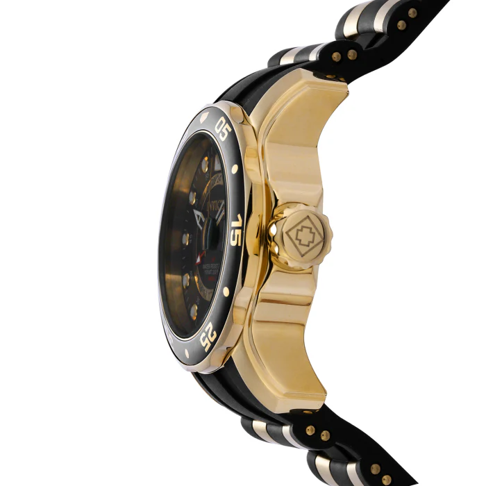 Invicta Men's 48mm Pro Diver Scuba Quartz Inner Hour Goldtone Silicone Strap Watch - Image 2