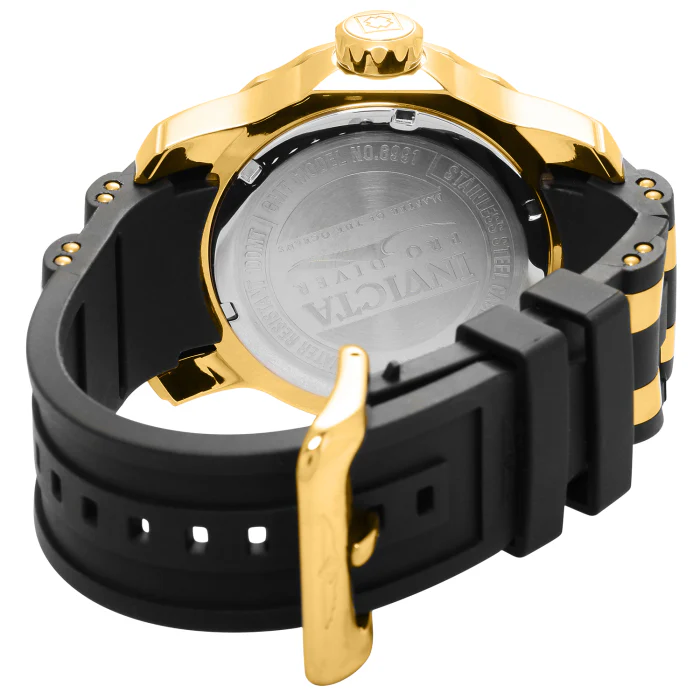 Invicta Men's 48mm Pro Diver Scuba Quartz Inner Hour Goldtone Silicone Strap Watch - Image 3