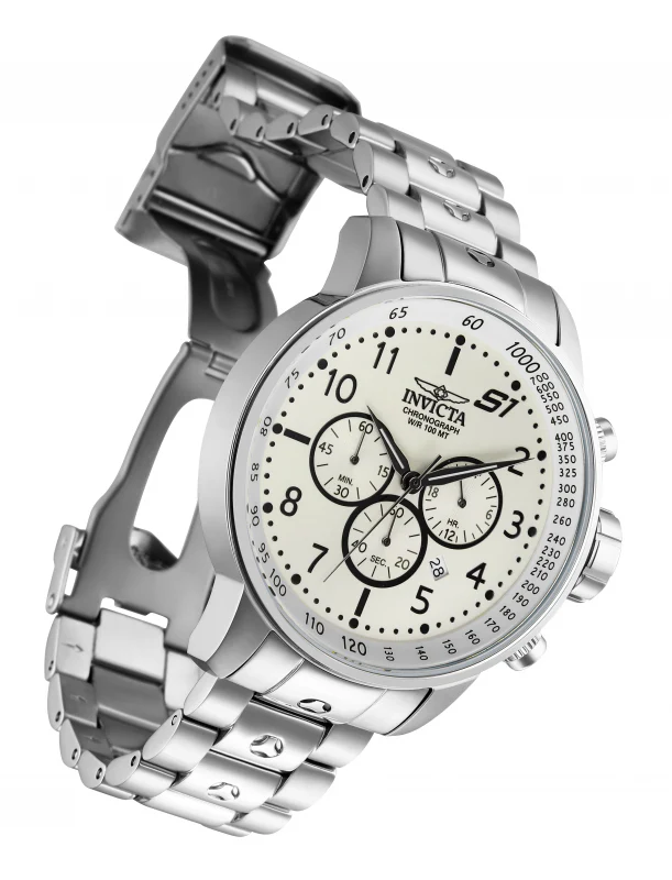 Invicta Men's 48mm S1 Rally Quartz Chronograph Silvertone Bracelet Watch - Image 4