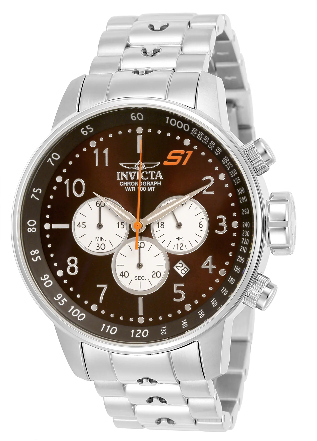 Invicta Men's 48mm S1 Rally Quartz Chronograph Silvertone Bracelet Watch - Image 6