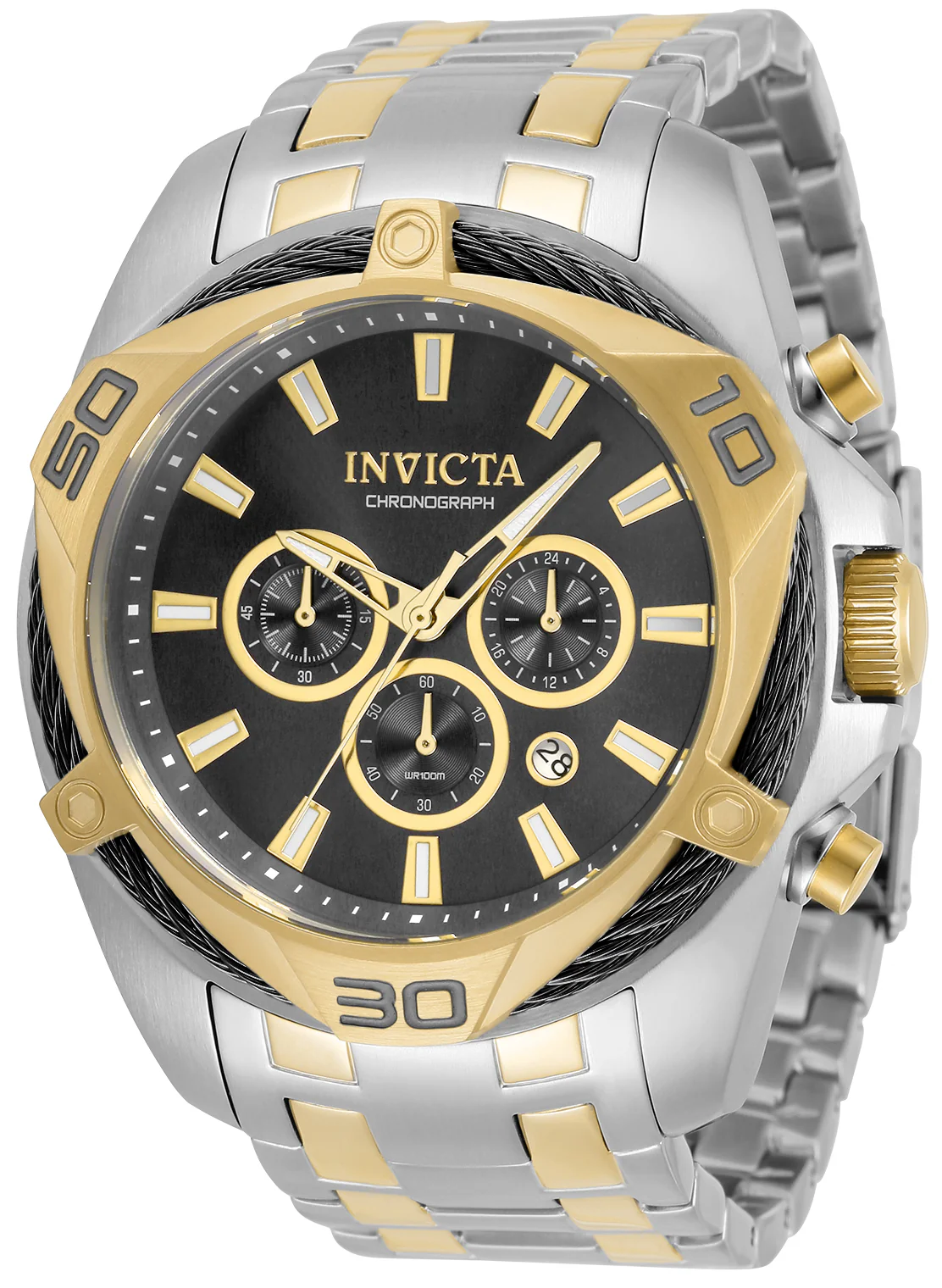 Invicta Men's 50mm Bolt Quartz Chronograph Triangular Bezel Bracelet Watch - Image 5