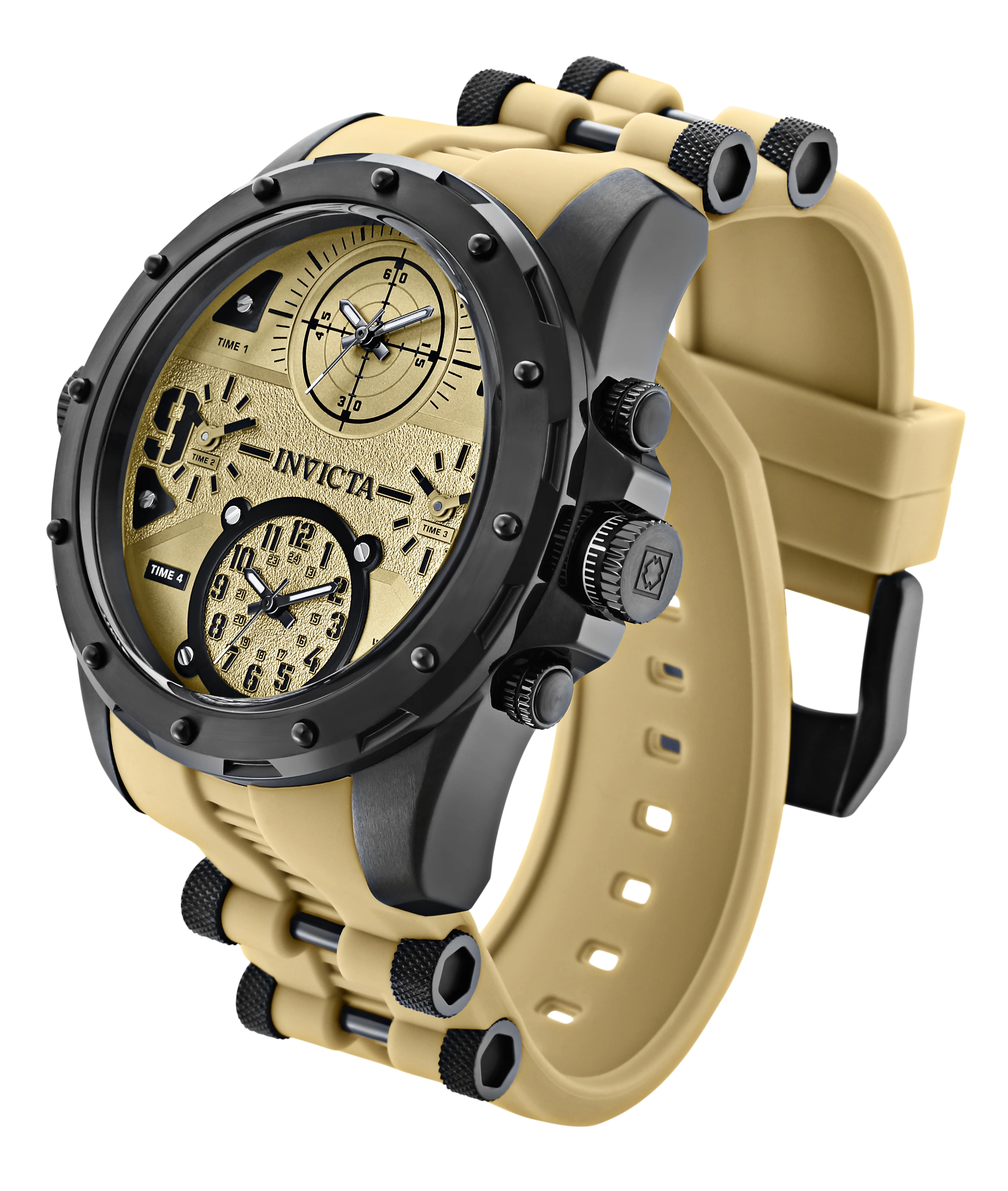Invicta Men's 50mm Coalition Forces Quartz Multi-Time Silicone Strap Watch - Image 2