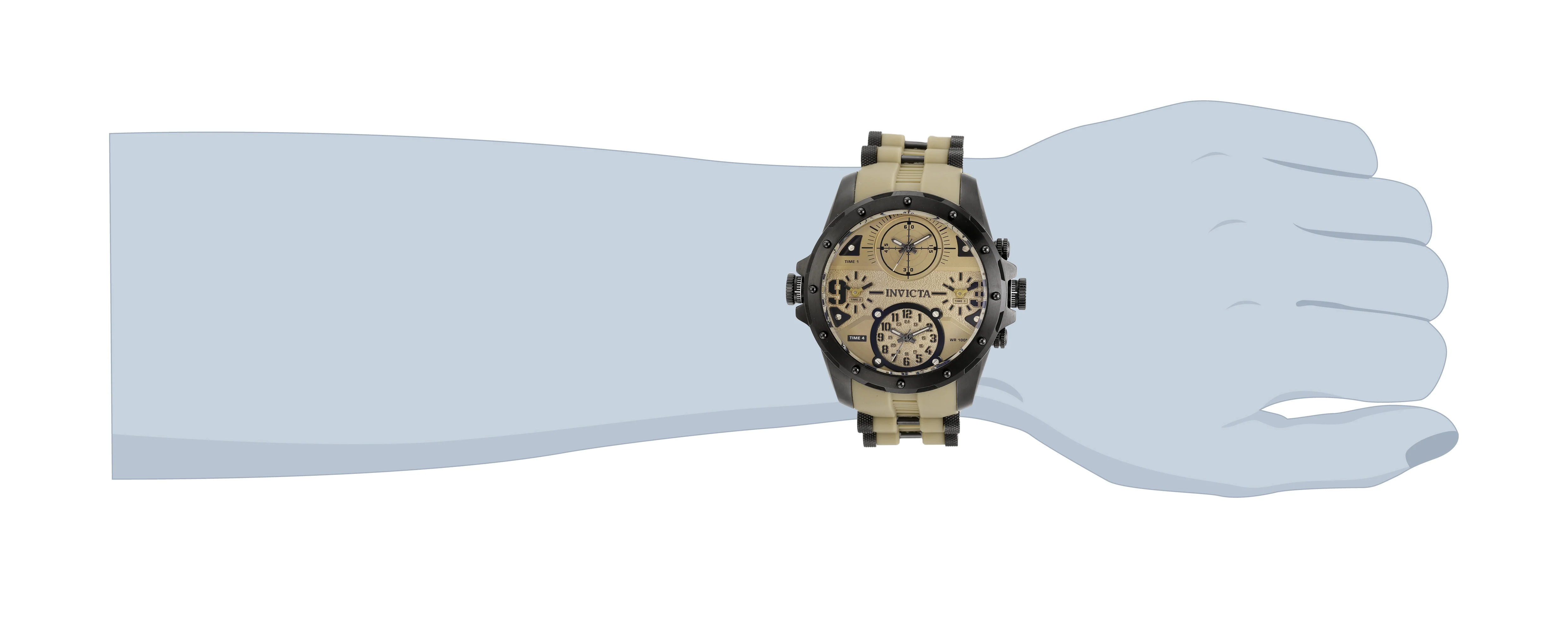 Invicta Men's 50mm Coalition Forces Quartz Multi-Time Silicone Strap Watch - Image 3