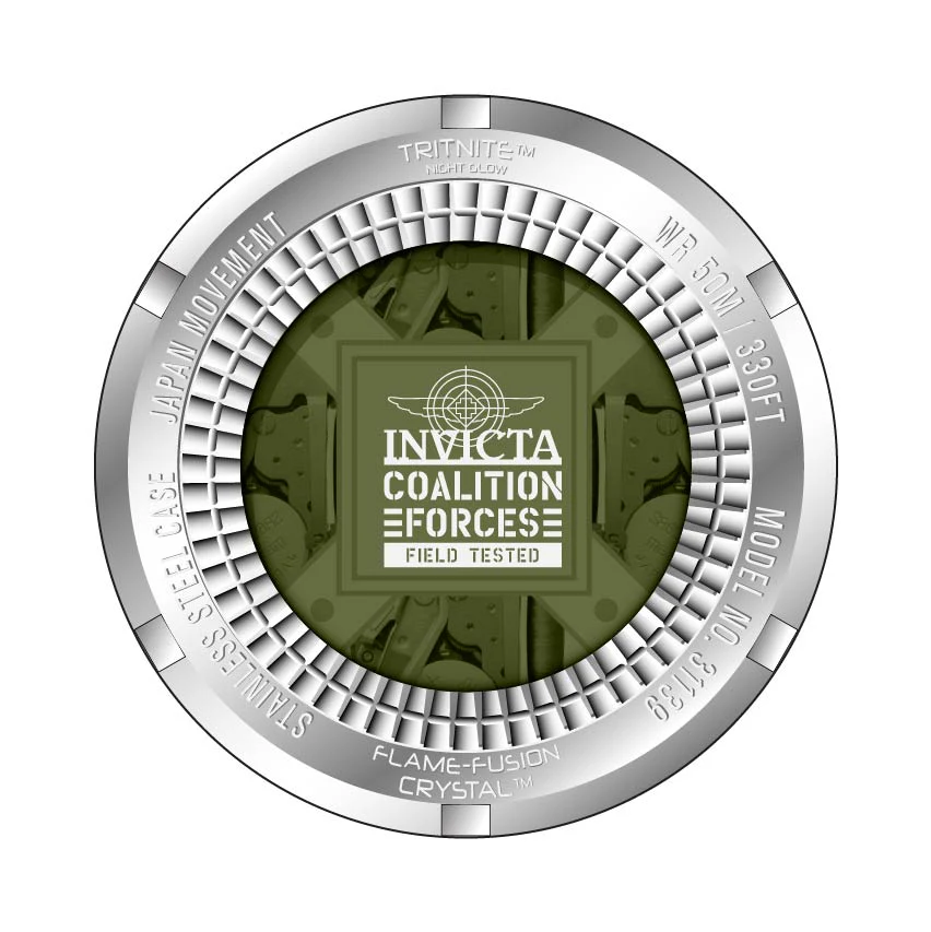 Invicta Men's 50mm Coalition Forces Quartz Multi-Time Silicone Strap Watch - Image 4