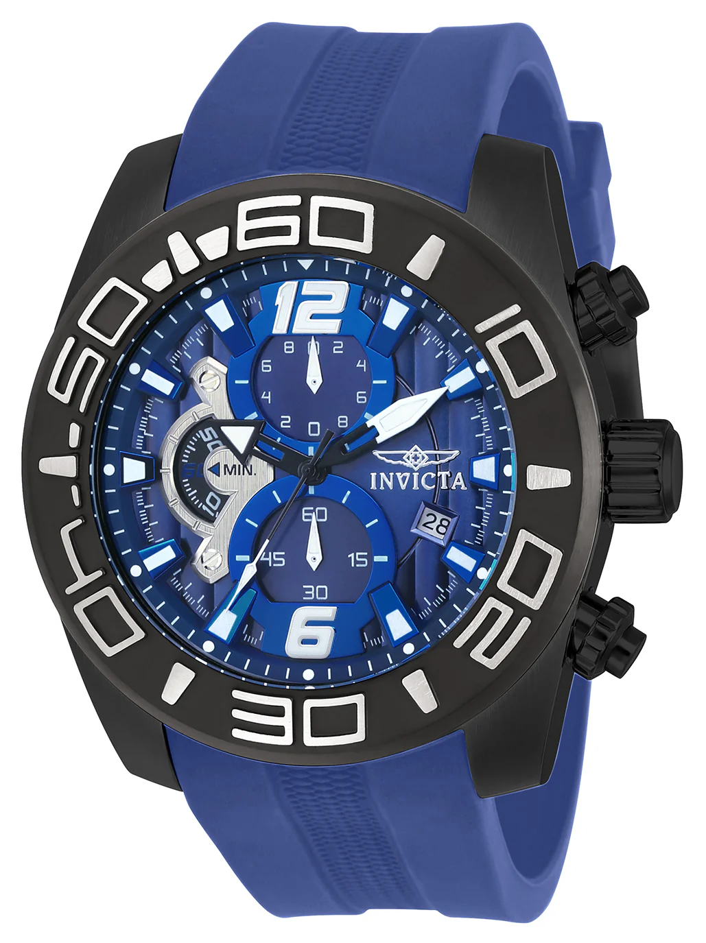 Invicta Men's 50mm Pro Diver Quartz Chronograph Color Silicone Strap Watch - Image 4