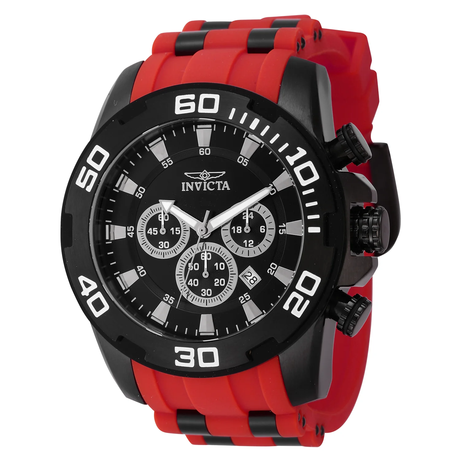 Invicta Men's 50mm Pro Diver Scuba Quartz Chronograph Blackout Dial & Case Silicone Strap Watch - Image 3