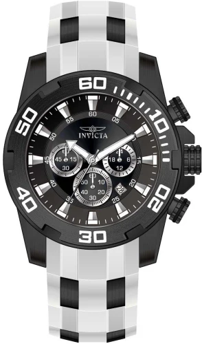 Invicta Men's 50mm Pro Diver Scuba Quartz Chronograph Blackout Dial & Case Silicone Strap Watch - Image 4