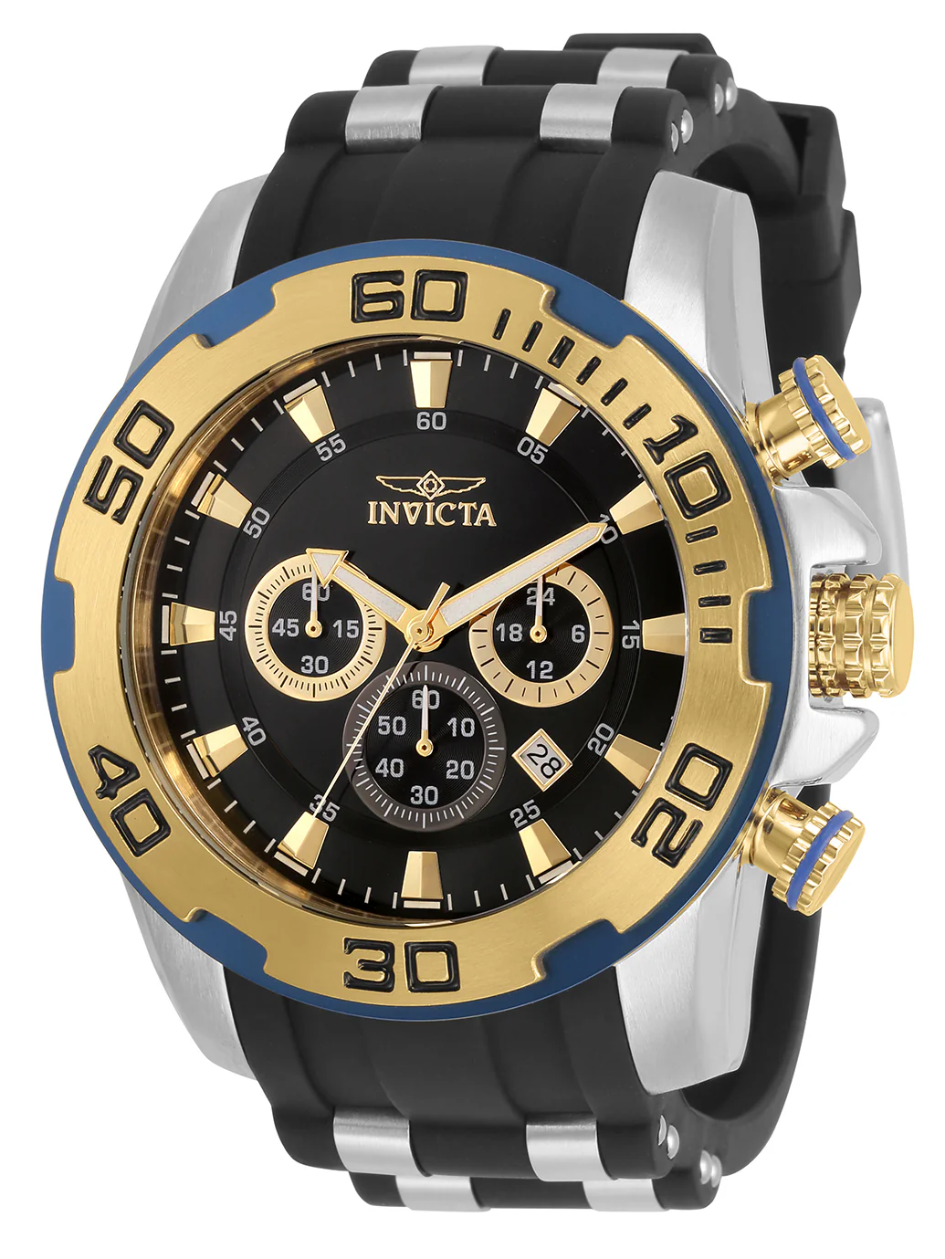 Invicta Men's 50mm Pro Diver Scuba Quartz Chronograph Silvertone Case Silicone Strap Watch - Image 5