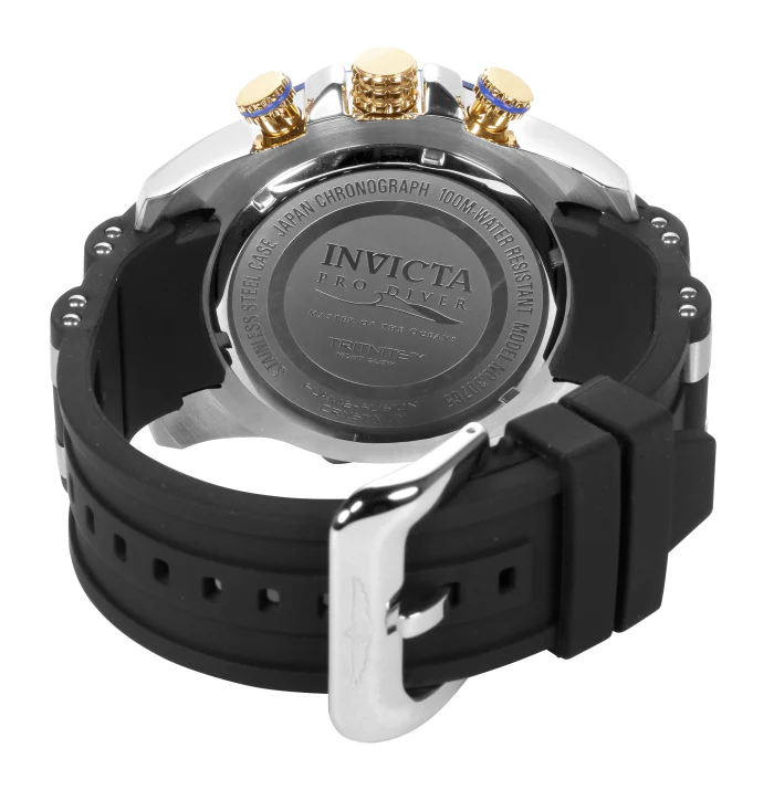 Invicta Men's 50mm Pro Diver Scuba Quartz Chronograph Silvertone Case Silicone Strap Watch - Image 6
