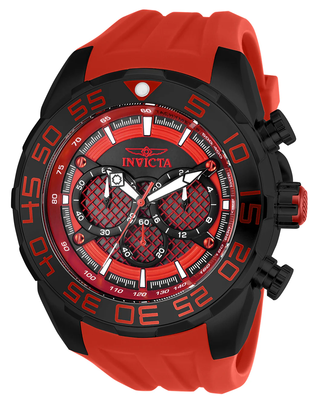Invicta Men's 50mm Speedway Quartz Chronograph Twisted Grid Dial Silicone Strap Watch - Image 3