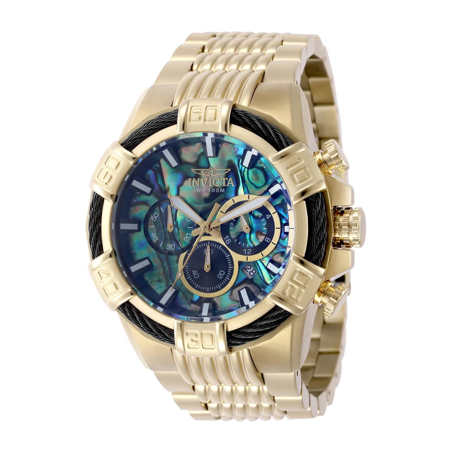 Invicta Men's 51mm Bolt Quartz Chronograph Abalone Dial Bracelet Watch - Image 3